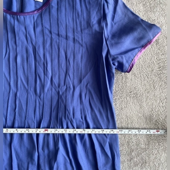 Vintage 90s purple front pleated midi dress size12 - Picture 8 of 12